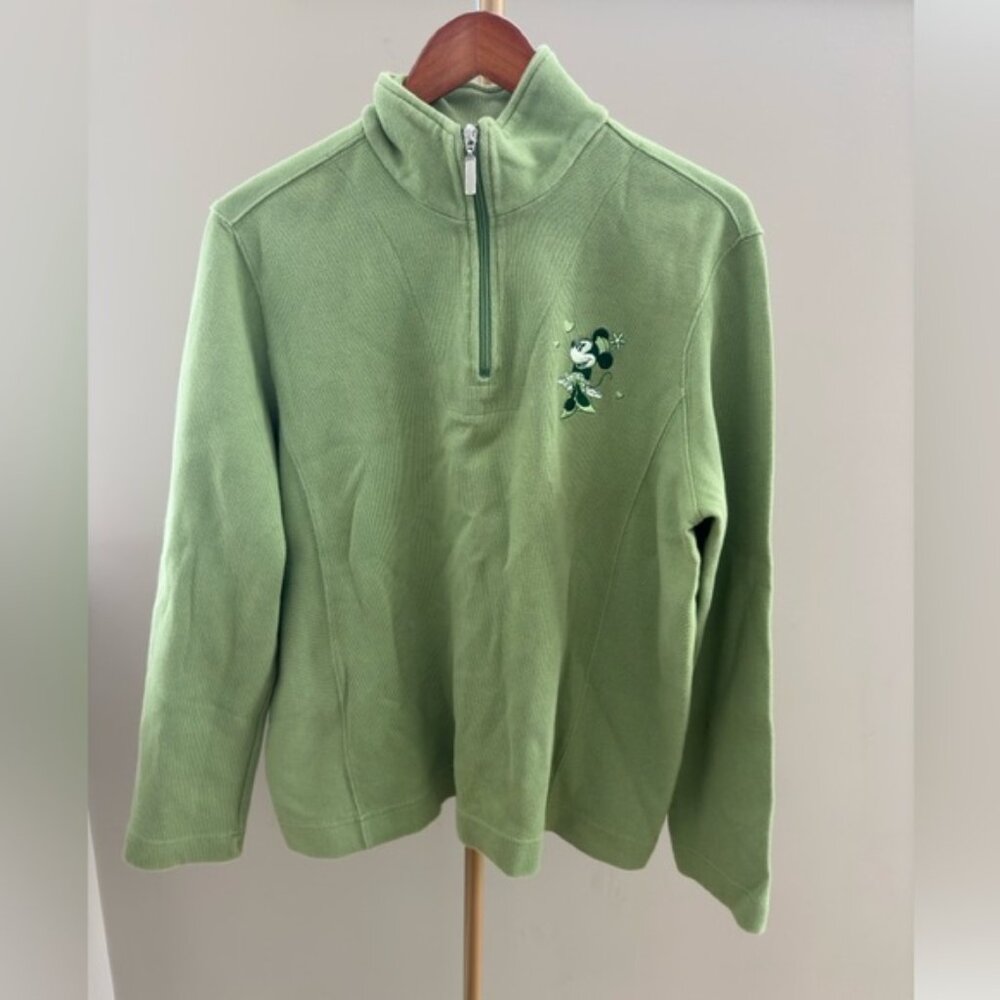Vintage 90s Disneyland Resort Minnie Mouse Half-Zip Sweatshirt – Embroidered Cot